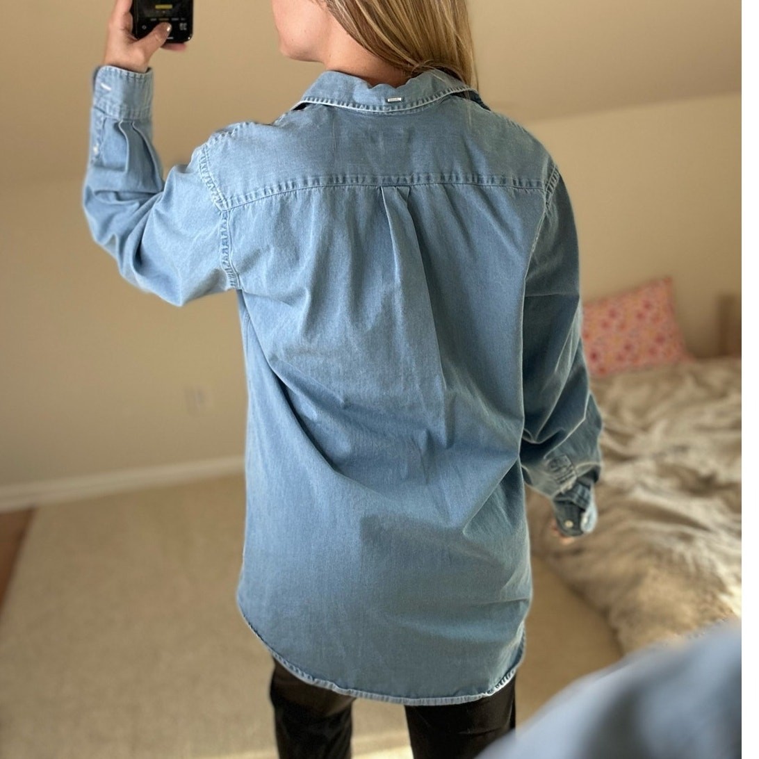 LandsEnd: Chambray Button Down - image 2