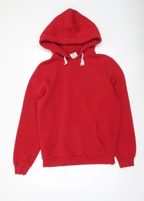 Hype Damen roter Pullover Hoodie Größe 12 Baumwollmischung Fleece