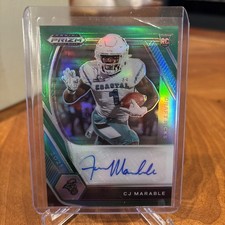 2021 Panini Prizm Draft Picks Green Prizm Auto Rookie CJ Marable #DPA-CJM Bears