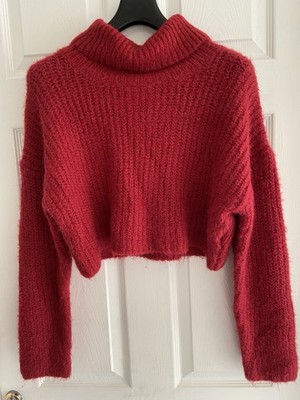 Pretty Little Things roter Crop Pullover Oberteil Gr. M