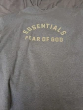 essentials fear of gods tshirt Heather Grey/yellow Size Small