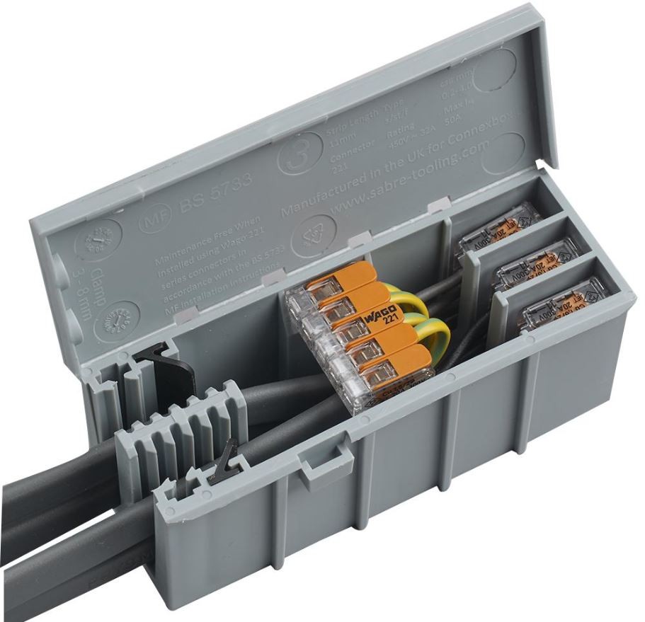 Qゴローボックス WAGO - Junction Box for 221 Connector Series, Grey