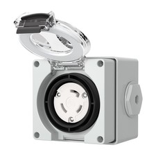 30 Amp Locking Female Plug Box NEMA L5-30C Generator Twist Lock Adapter Femal...