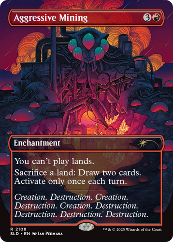 Aggressive Mining X (1) Secret Lair Drop NM R2108- In Hand - Non-Foil - 4RCards