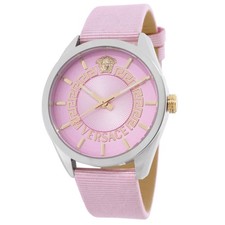 Versace VE8A00124  Pink Guilloche Dial 36 mm Women's Watch New