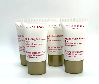 4 ~ CLARINS Extra Firming Day Wrinkle Lifting Cream, 0.5oz ea  Seal  TRAVEL SIZE
