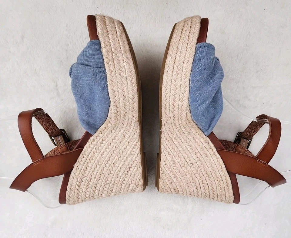 Sandalia alpargata de cuña anudada cuerda Lorryann 8,5 para mujer Mia azul claro NUEVA Foto 4 de 4