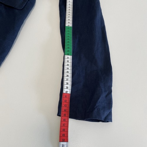 Blazer Hampton Republic para mujer 100 % lino azul marino talla S preppy sin forro calce relajado - Imagen 15 de 17