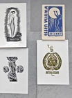Exlibris bookplate Woman Act  art Beketov Gudiev Jacobson  lot of 4