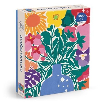 Galison 9780735381575 Zodiac Flowers-1000 Teile Puzzle mit künstlerischen Blumen
