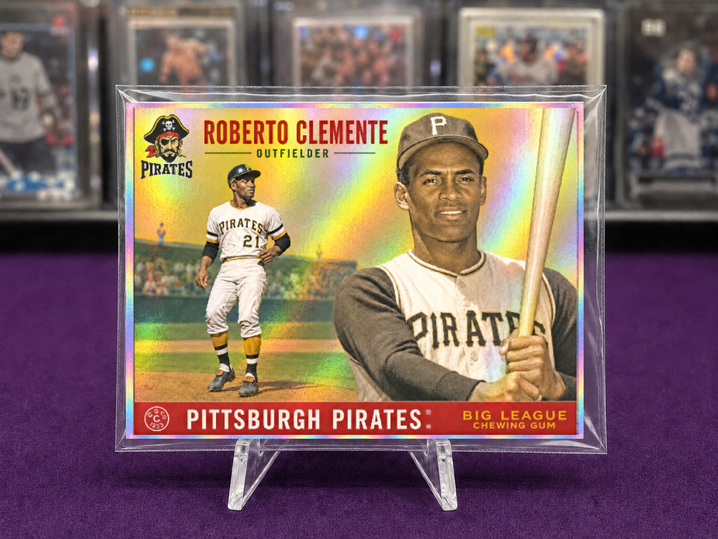 Roberto Clemente Holo Foil Custom Art Trading Card Pirates Vintage Style 2026