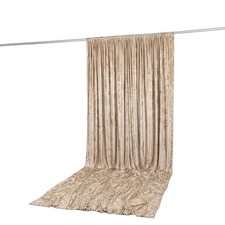 BEIGE 10 ft x 14 ft Premium Crushed Velvet Backdrop Curtain with Rod Pocket