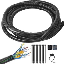 1/4 Inch Wire Loom Split Tubing 15 ft Cord Protector Electric Wires Covers, ...