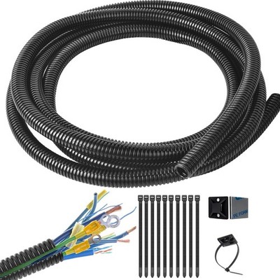 1/4 Inch Wire Loom Split Tubing  15 ft Cord Protector Electric Wires Covers, ...