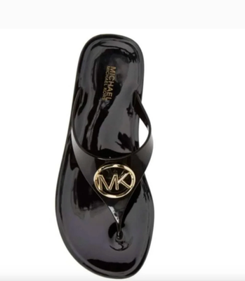 NEW Michael Kors Women Lillie Jelly Thong Flat Slide Black  display picture 1