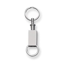 Nickel-plated Rectangular Double Valet Key Ring