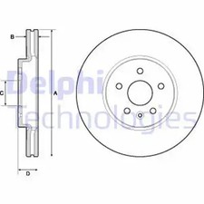 2x Disco de freno ventilado BG4710C DELPHI para OPEL CHEVROLET