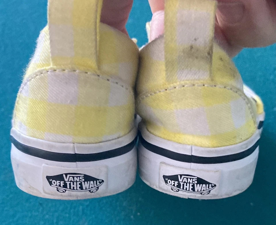 Sapatos infantis Vans tamanho 5.5 quadriculado amarelo e branco ótimo estado! - Imagem 3 de 4