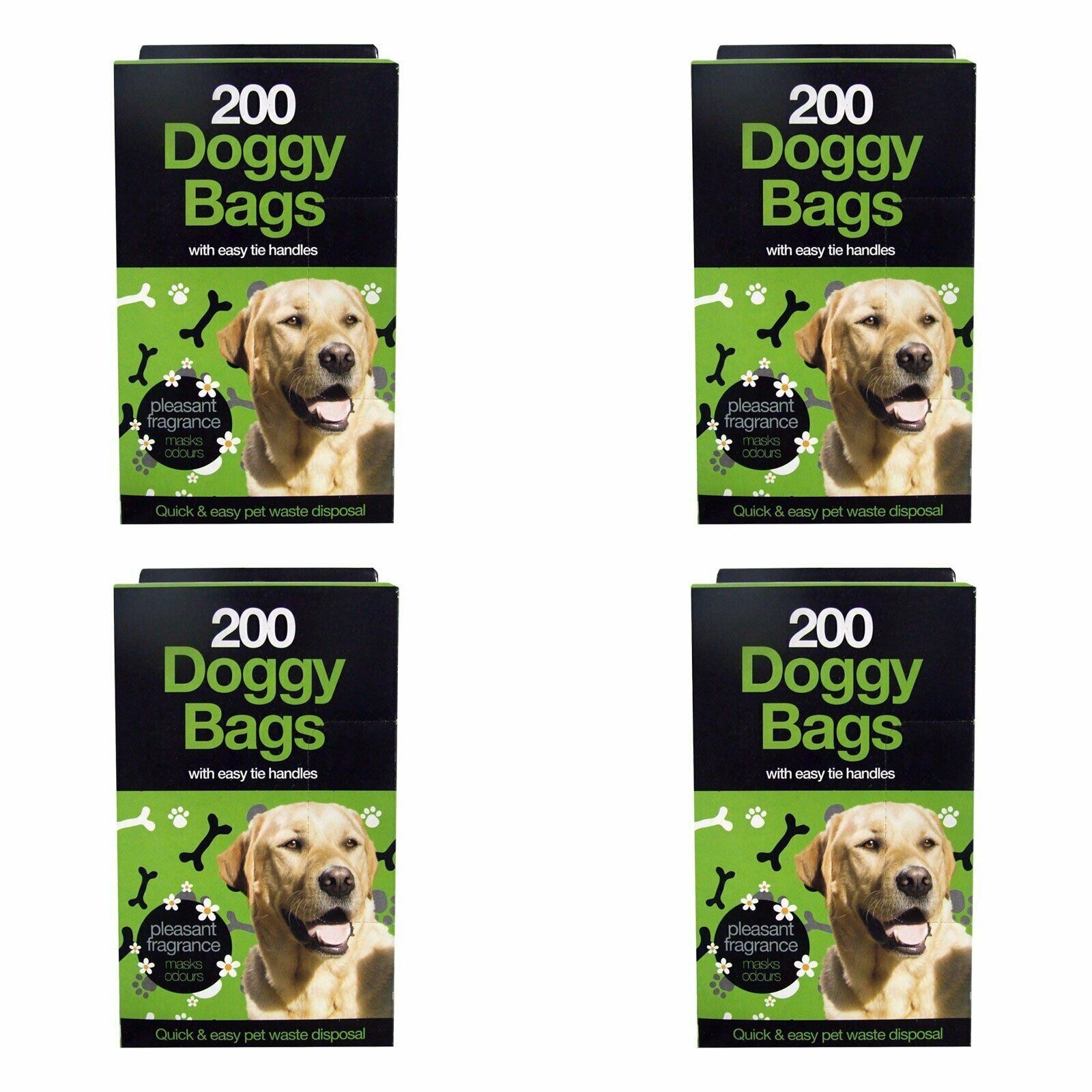 BLACK SCENTED DOG POO BAGS DOGY CAT PUPPY WASTE POOPER SCOOPER TIE