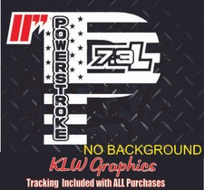 Powerstroke American Flag P 7.3l Decal Sticker Turbo Diesel Truck Crew Cab 6.7l