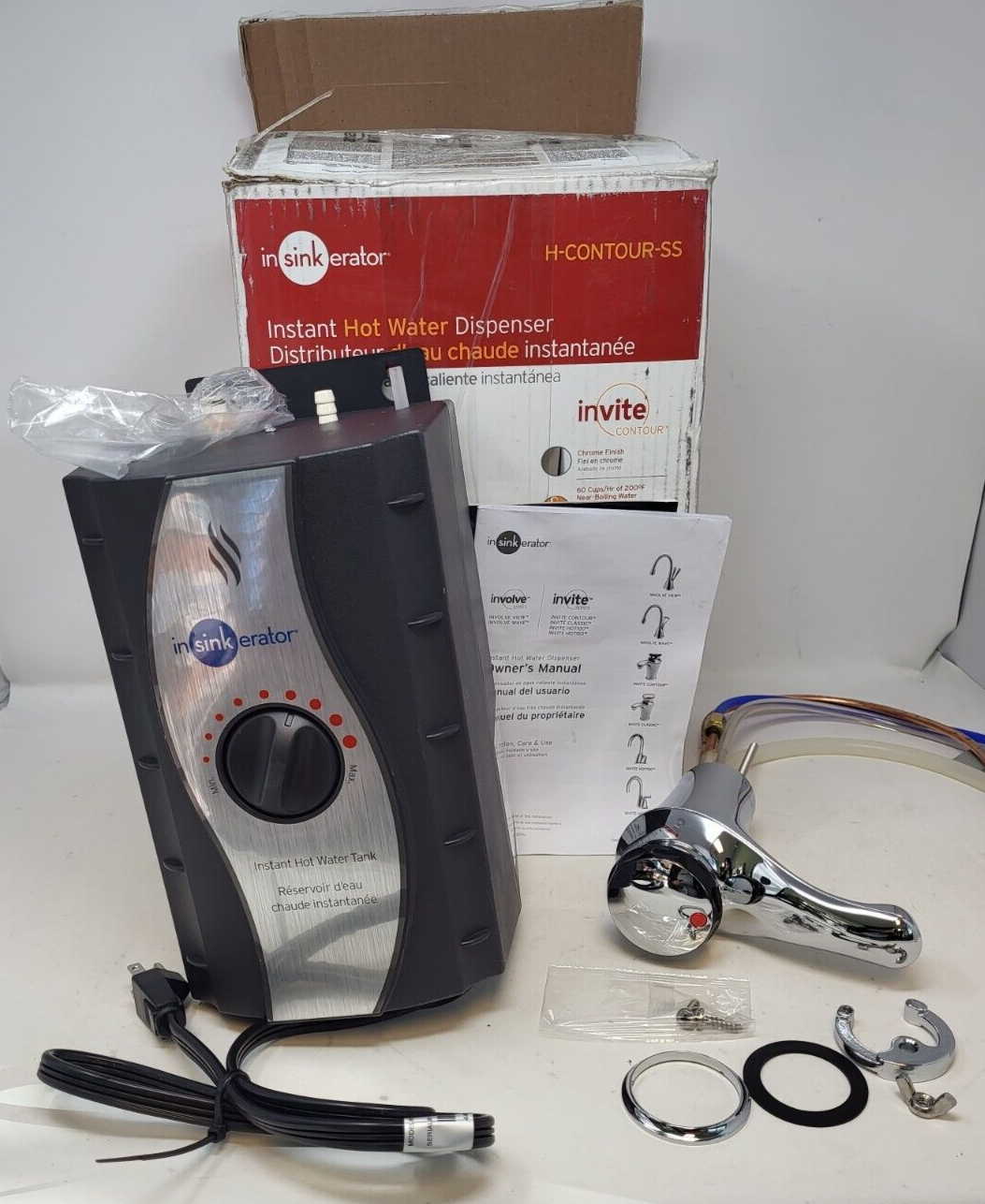 InSinkErator Contour Instant Hot Water Dispenser System - Faucet u0026 Tank  Chrome 50375017899 | eBay