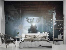 3D Garage Motorcycle Wallpaper Wall Mural Removable Self-adhesive Sticker2420