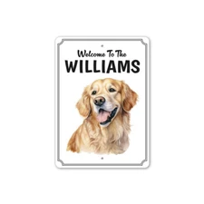 Golden Retriever Welcome To Personalized Sign