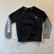 Air Jordan "23" Pullover Sweatshirt Boys Sz 6 Black Gray Layered Look