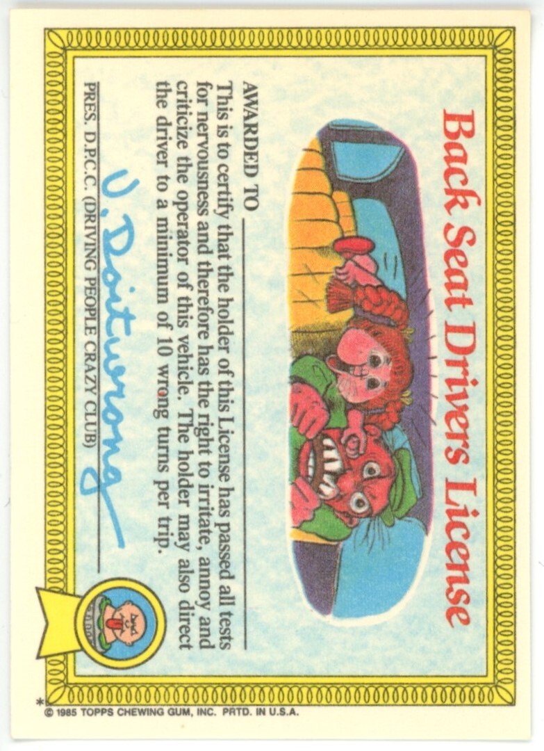 1985 Topps Garbage Pail Kids Original Series 1 OS1 22a JUNKY JEFF