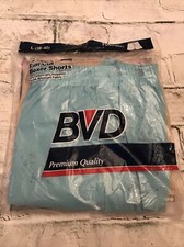 VTG BVD 3PK Blue,Beige,Tan Full Cut Men's Boxer Shorts Polycotton Sz L 38-40