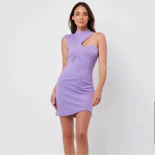 elliatt method purple ponte cut-out bodycon cocktail mini dress size small new - Picture 2 of 9