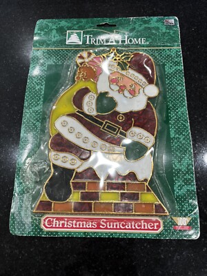 Vintage Christmas Plastic Suncatcher Santa 8.5  H Kmart