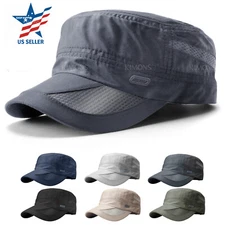 Men's Classic Army Summer Military Cap Hat Cadet Patrol Style Brim Spring Summer