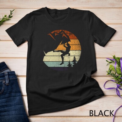 Retro Bouldering Mountain Climber Climb Sports Rock Climbing Unisex T-shirt