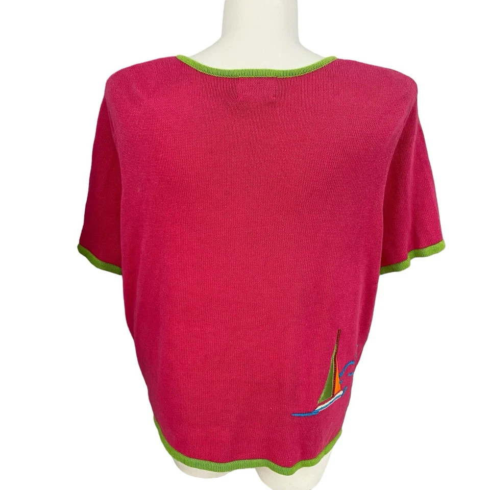 Suéter Breckenridge Feminino 3x Cardigã Tropical Palmeira Malha Rosa - Imagem 3 de 4