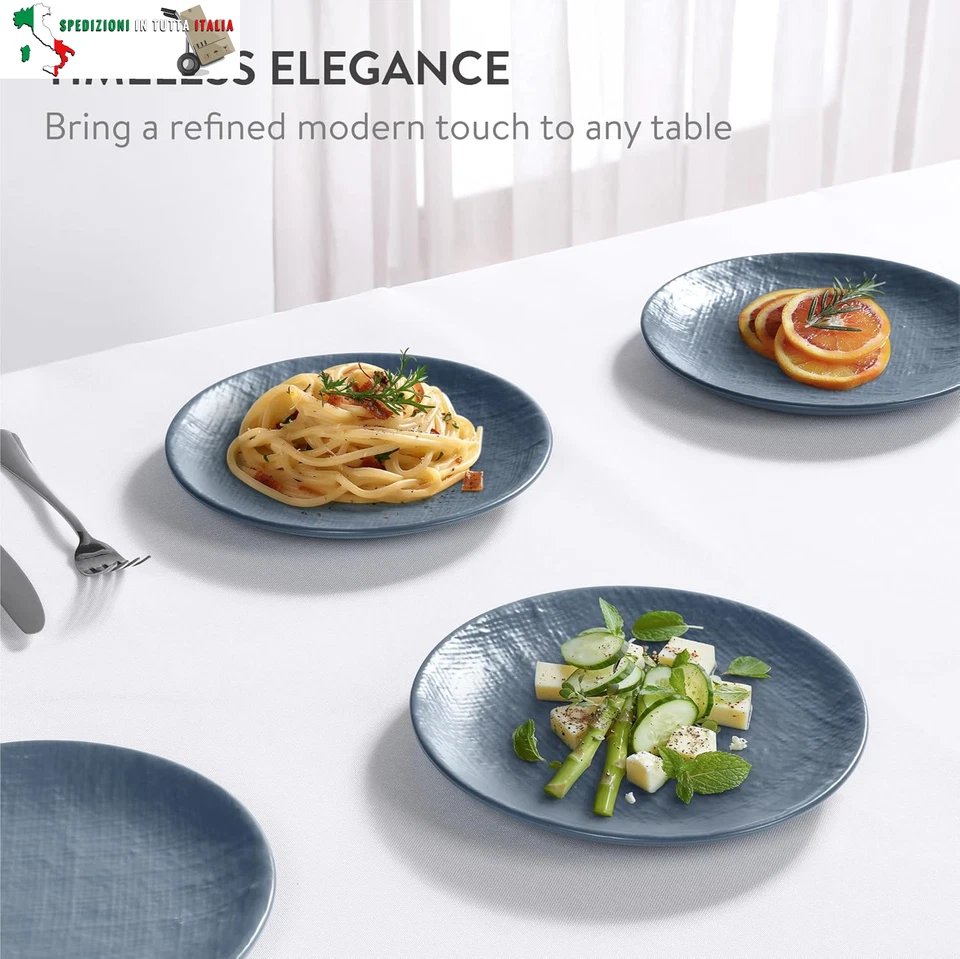 Servizio Piatti Piani Moderni Design - Set di Piatti 6 Persone Colorati Particol - Immagine 2 di 4