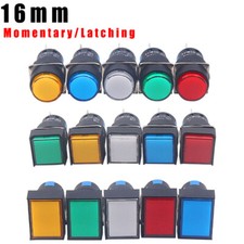 16mm Round/Square/Rectangular Push Button Switch Momentary/Latching 5 Colors