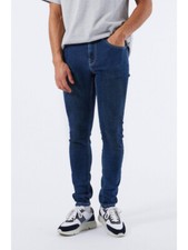 Dr Denim Chase Skinny Tapered Moat Plain Dark Blue Mid Rise Skinny Jeans W33 L34