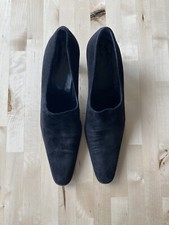 Robert Clergerie Driver Pumps Black Suede Made In France Vintage 80-90 s Sz 8.5