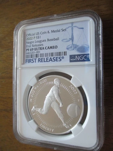 2022 P Silver $1 Negro Leagues Baseball First Releases NGC PF 69 ULTRA CAMEO