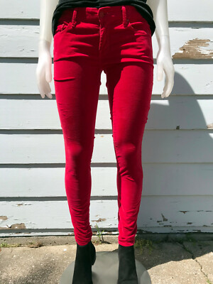 stretch velvet skinny jeans