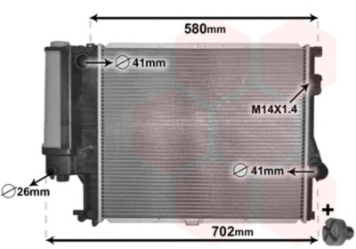 VAN WEZEL Wasserkühler Motorkühler Kühlrippen gelötet für BMW 5er E39 523i