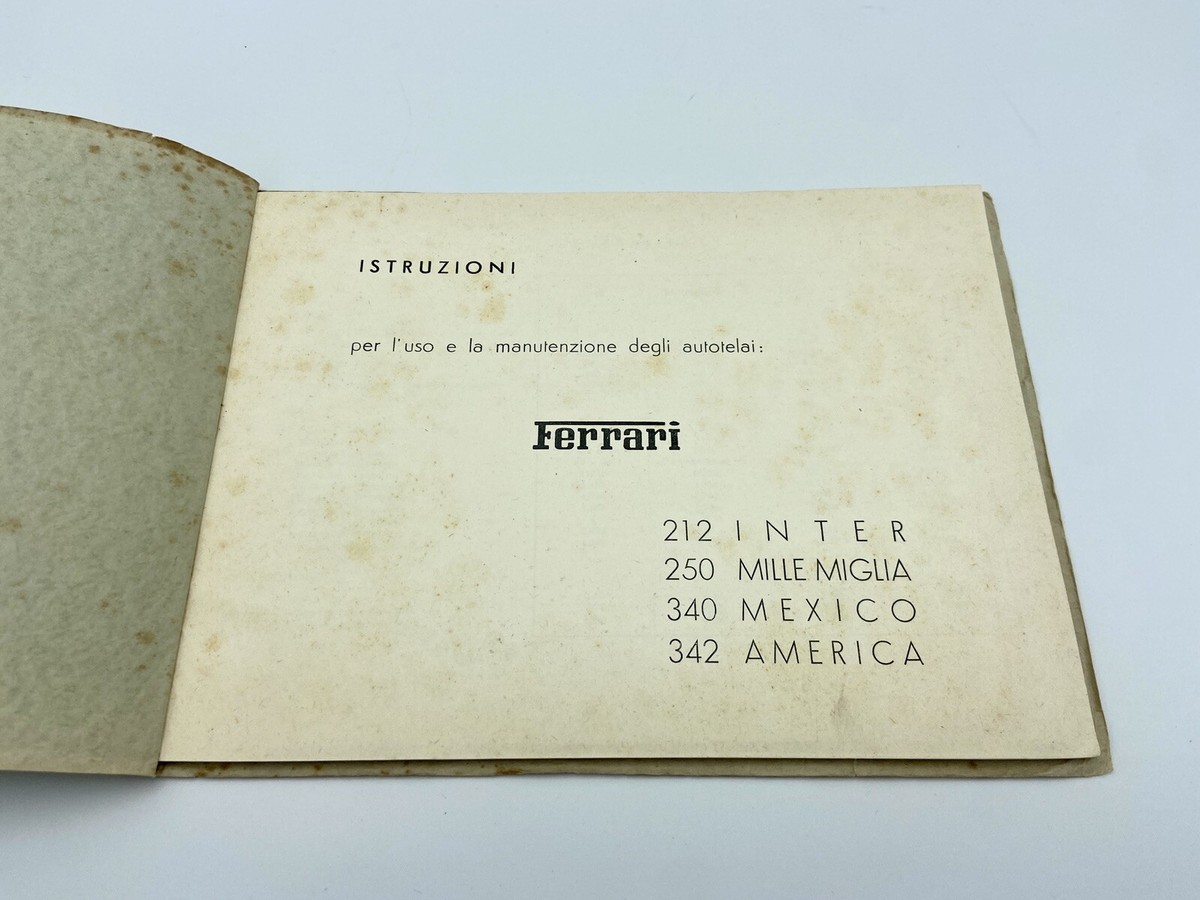 Ferari 348 日本語版と原版 取扱説明書(日本語は訂正版付属) FERRARI 212 INTER 250 MM 340 MEXICO 342 AMERICA | USERS