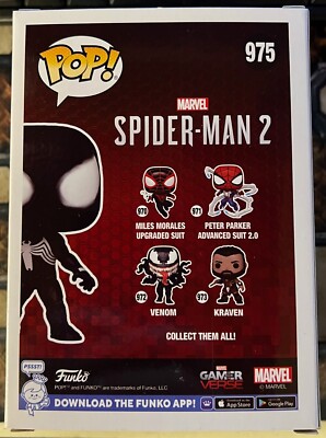 Pop Spider-Man 2 #975 Peter Parker Symbiote Suit Signed by Yuri