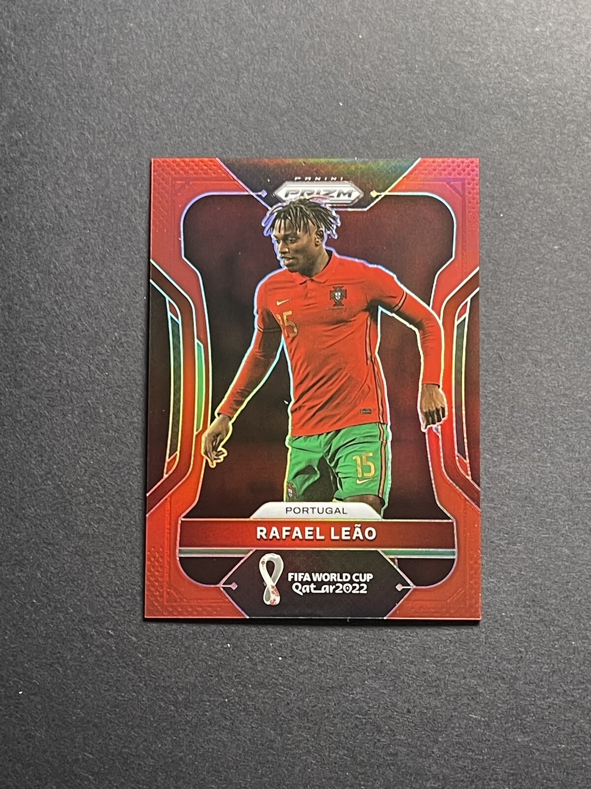 2022 Panini Prizm World Cup Qatar Red Prizm /399 Rafael Leao #181 Portugal Milan