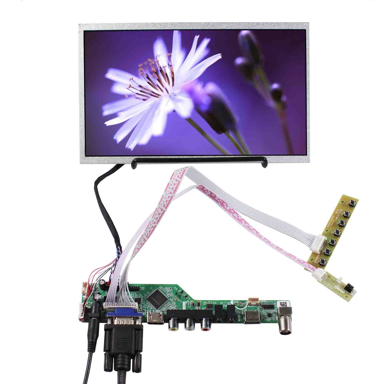 10.1 inch 1366x768 LCD Screen and HD VGA AV USB LCD Controller Board