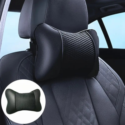 Autositz Hals Kopfstütze Kissen Unterstützung   Kunstleder Reise Kissen (2-Pack)