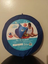 Sun Smart Pop Up Sun Shelter W/ Carry Bag- Blue Shark UPF 50+ Baby/Toddler- NEW