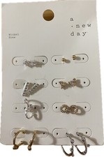 New Women's A New Day Mini Charm Hoop And Stud Earrings 8 Pair Nickel Free