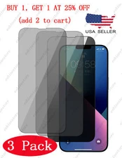 3 PCS Privacy Tempered Glass Screen Protector for iPhone 12 13 14 Pro Max SE LOT
